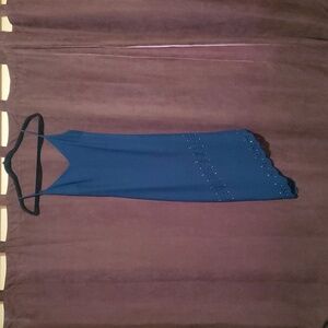 Rampage Asymmetrical Navy Blue Slip Dress